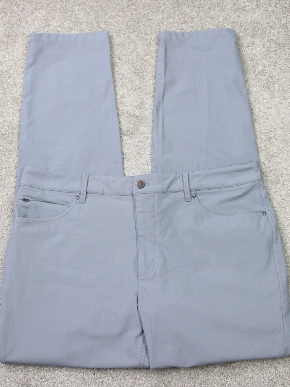 7 Diamonds Infinity Pants Mens 36x32 Gray Slim Fit 7 Pocket Linear Flex Straight